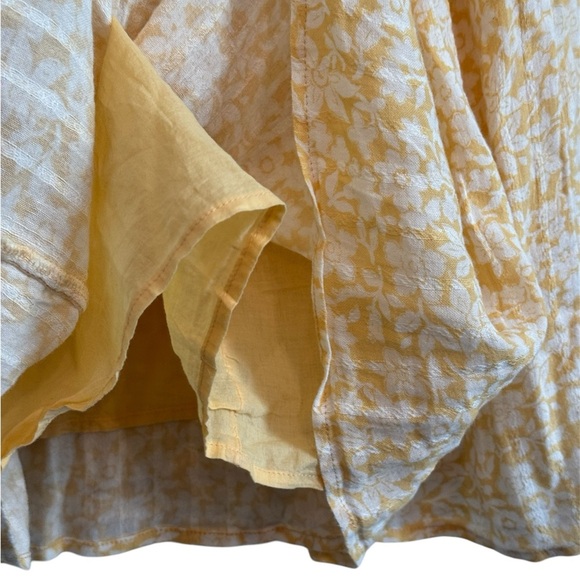 American Eagle Women's Babydoll Yellow Floral Print Mini Summer Dress - Picture 6 of 7